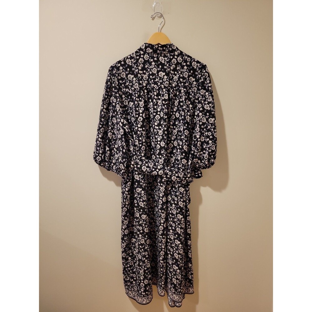 NWT Max Studio Floral Midi Dress Women’s 2X Black Ivory Button Front Boho $178 - Picture 6 of 8